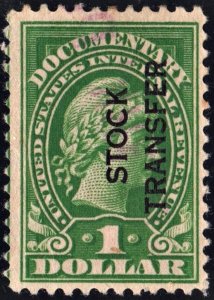 RD12d $1.00 Stock Transfer Stamp (1918) Used