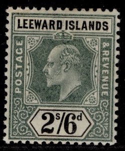 LEEWARD ISLANDS EDVII SG27, 2s 6d green & black, LH MINT. Cat £32.