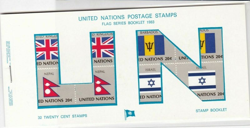 United Nations Mint Never Hinged Flags Stamps Booklet ref R 18471