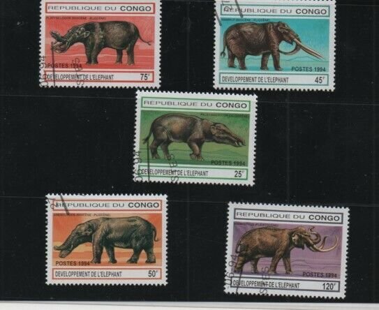 Thematic Stamps - CONGO 1994 ELEPHANTS 5v used