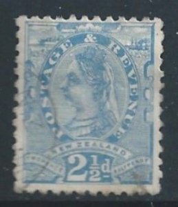 New Zealand #68 Used 2 1/2p Queen Victoria - Wmk. 62