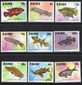 Thematic stamps ZAIRE 1978 FISH 905/13 mint