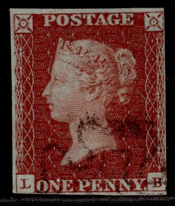 GB QV SG8, 1d red-brown BLACK MX PLATE 30, USED. Cat £65. LB 