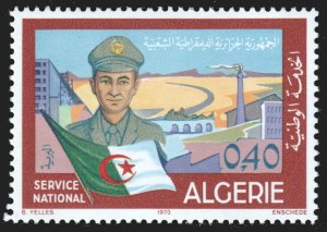 Algeria #495  MNH - National Service Soldier and Flag (1973)