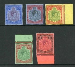 Nyasaland SG139/43 KGVI High Values (some with brown gum) M/M