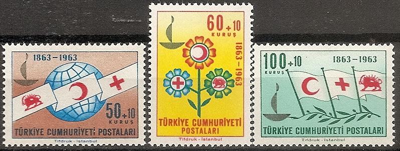 TURKEY B 95-97 MNH 1963 Red Cross Cent.