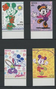 Nevis Disney Stamps Minnie Playing Game Serie Set of 4 Stamps Mint NH