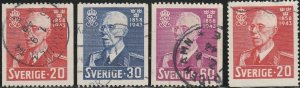 Sweden, #338-341 Used, From 1943