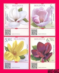 MOLDOVA 2025 Flora Flowers Plants Magnolia 4v MNH
