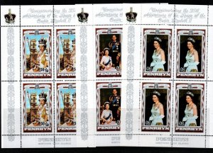 PENRHYN ISLAND SG100/2 1977 CORONATION SHEETLETS MNH