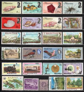 Mauritius ~ Group of 25 Different Stamps ~ Short Sets, Fish, Bird +++ ~ MX