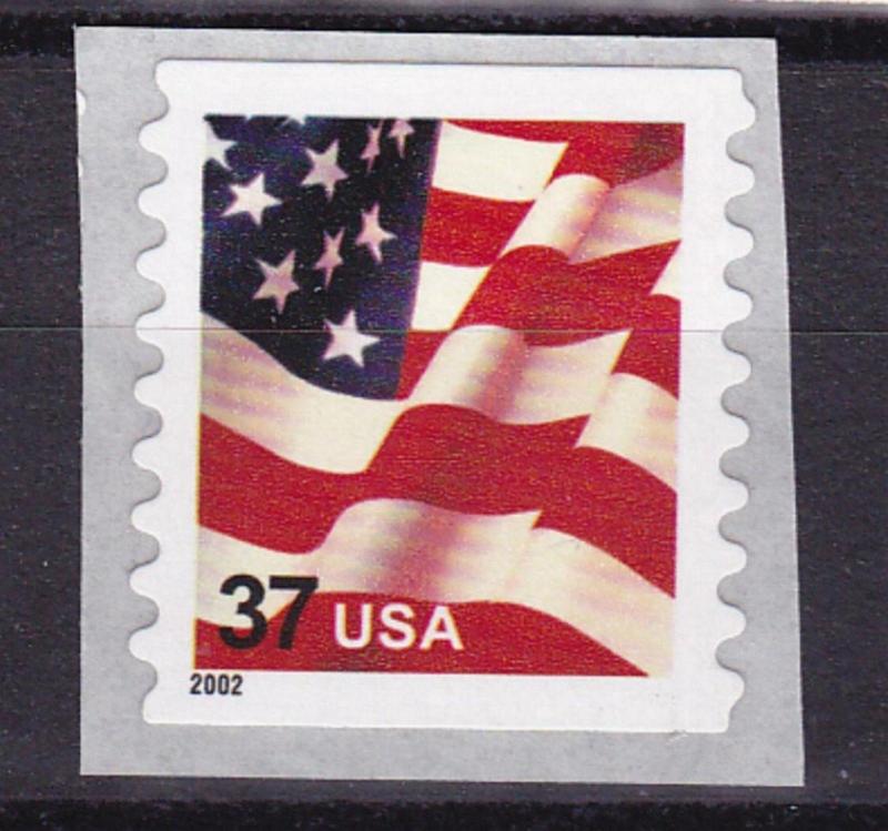 Single 37c Flag SA (02)  Spaces US 3633  MNH F-VF