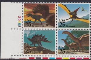 2425b Prehistoric Animals Plate Block MNH