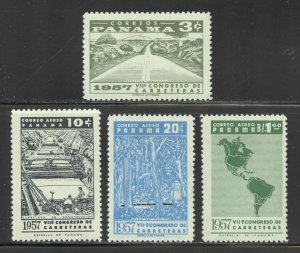 Panama Scott 408,C185-87 Unused LHOG - 1957 Pan-American Highway Congress