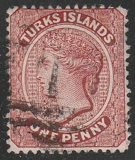 Turks Islands #4 Used Single Stamp cv $57.50