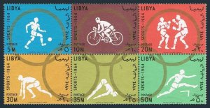 Libya 258-263a,263b perf.imperf,MNH. Olympics Tokyo-64.Soccer,Bicycling,Boxing,