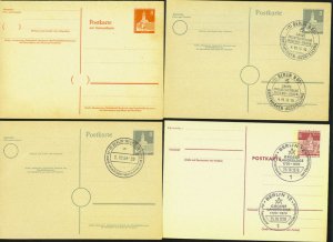 GERMANY -BERLIN 1956-70 FOUR POSTAL CARDS ONE W/REPLY