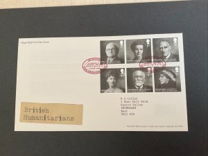 2016 British Humanitarians Set on First Day Cover with Winton Northallerton SHS 