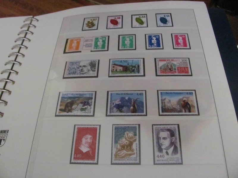 FRANCE MNH 1994-2000 LINDNER ALBUM COMPLETE W/SS &  BOOKLETS (95)