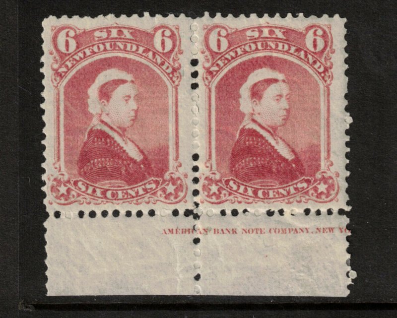 Newfoundland #35 Very Fine Never Hinged Imprint Pair