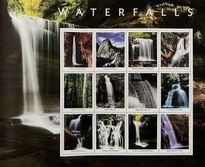 US Waterfalls Sheet of 12 Stamps MNH 2023 Pre-Order Ships 13 June