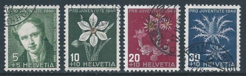 Switzerland #B158-61 Used Flowers, Rudolphe Toepffer