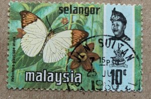 Selangor 1977 Harrison 10c Butterflies, used. Scott 132b, CV $1.50. SG 155