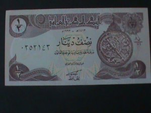 ​IRAQ-CENTRAL BANK OF IRAQ-1/2 DINARS-UN- CIRCULATED BANK NOTE-VF PATERM #2