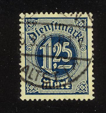 Germany Sc# O11 1.25m Numeral used