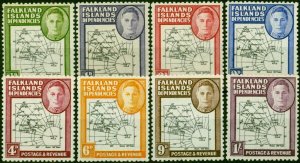 Falkland Island Dep 1946 Thick Maps Set of 8 SGG1-G8 V.F MNH