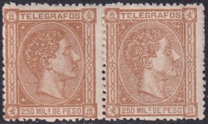 Philippines 1876 telégrafo Ed 2 telegraph pair MNH**