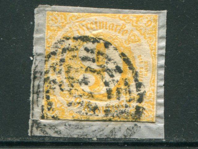 Thurn & Taxis#50  tied to piece Used F-VF 