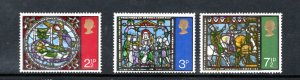 GREAT BRITAIN 661-3 MNH VF Christmas - stained glass windows Compete set