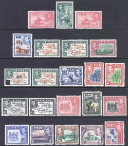 Fiji 1938 1/2d-£1 Pictorial SG 249-266b Scott 117-135 VLMM/MVLH Cat £275($343)