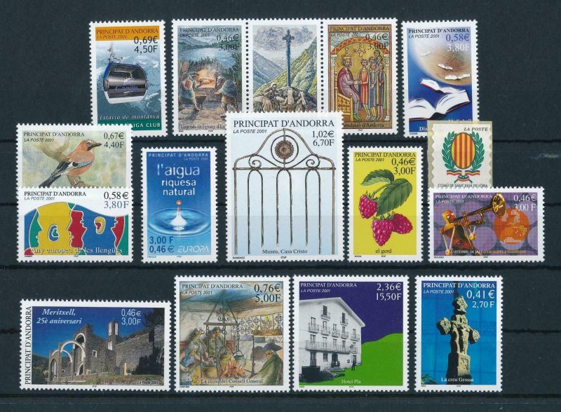 French Andorra 2001 Complete year set  MNH