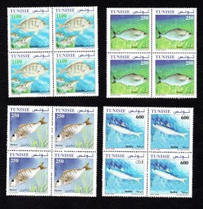 2012- Tunisia-Tunisie/ Fishes of Tunisia/ Poissons de Tunisie/ Block of 4 stamps