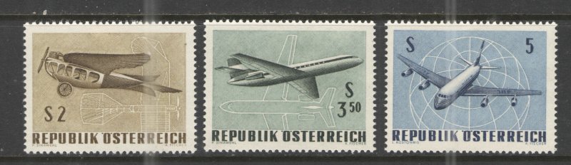 Austria 1968 Sc# C61-C63 MH VG - IFA WIEN Expo air mail set