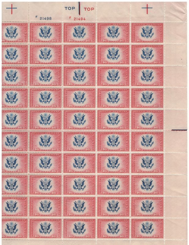 #CE2 – 1936 16c Airmail Special Delivery – MNH OG Sheet