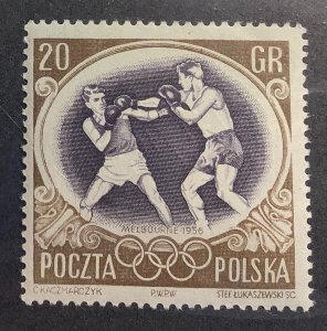 Poland 1956 Scott 751 MNH - 20gr, Olympic Games Melbourne, Australia ; Boxing