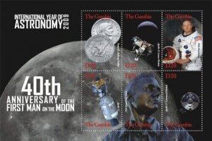 Gambia 2009 - First Man on the Moon - Sheet of 6 stamps - Scott #3198 - MNH