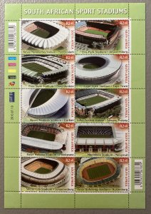 South Africa 2010 #1414 S/S, 2010 World Cup Stadiums, MNH.