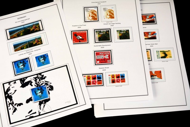 COLOR PRINTED GERMANY 2011-2020 STAMP ALBUM PAGES (89 illustrated pages)