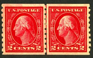 U.S. #413 MINT LINE PAIR OG HR