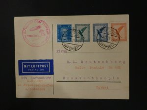 1929 Germany Graf Zeppelin  Postcard Cover Middle East Flight to Turkey LZ 127
