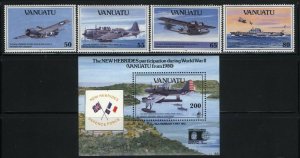 Vanuatu MNH Sc 560-64 Airplanes