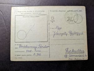 1944 Serbia WWII Undercover Mail Postcard Cover Tabori to Szabadka