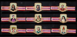 SET OF 9 OLD CIGAR BAND USED (CB47), TOBACCO, CINDERELLA