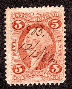 Revenue Stamp, Scott # R27c,  5c Int. Exchange . Lot 2220351 -04