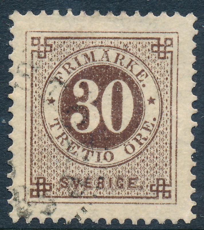 Sweden Scott 35/Facit 35d, 30ö brown Ringtyp p.13, VF Used