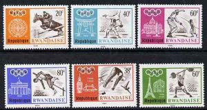 RWANDA - 1966 - Mexico Olympics - Perf 6v Set - Mint Never Hinged